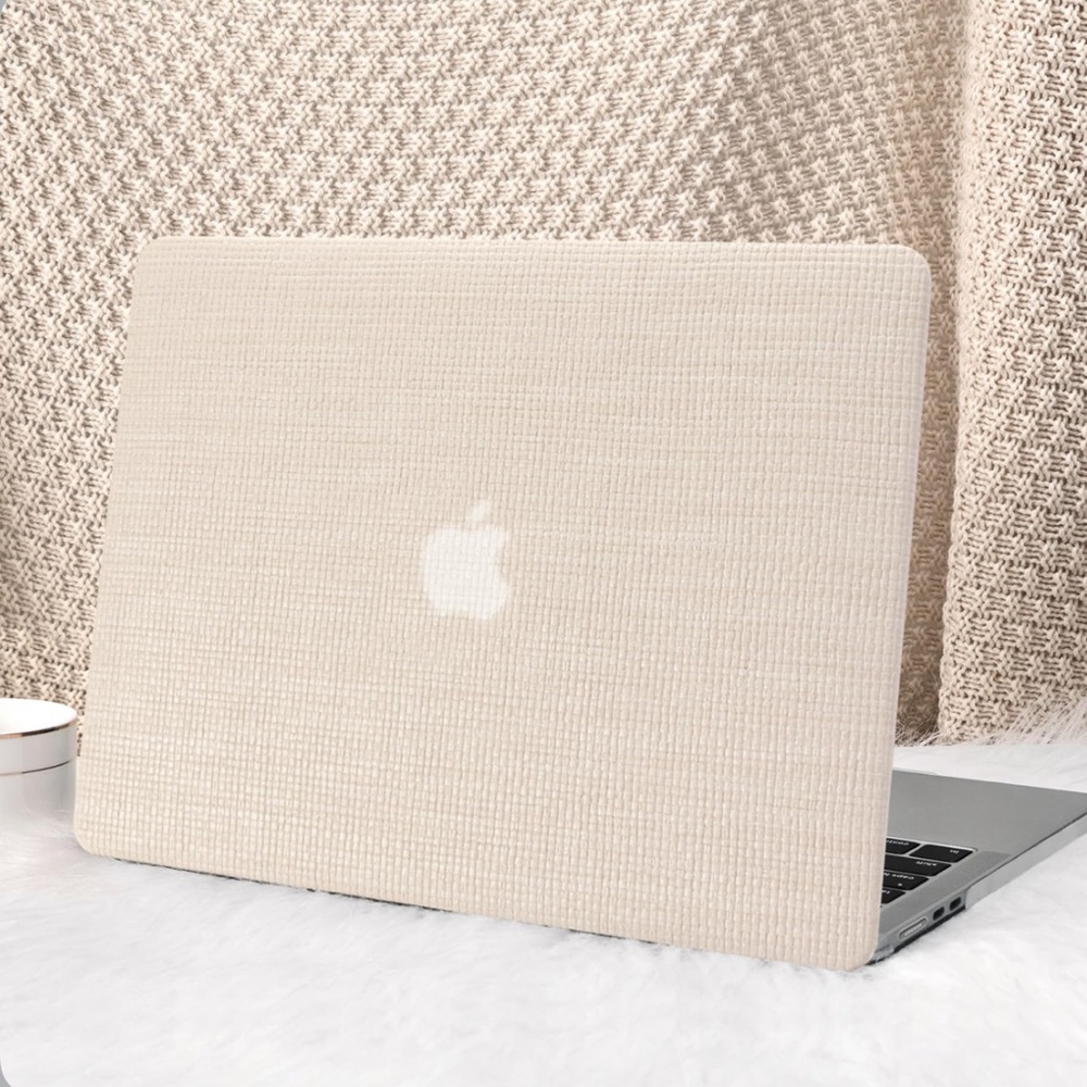 Cream Textured Hard Shell Case for MacBook Air 13.6” M4, M3, M2 2025, 2024-2022